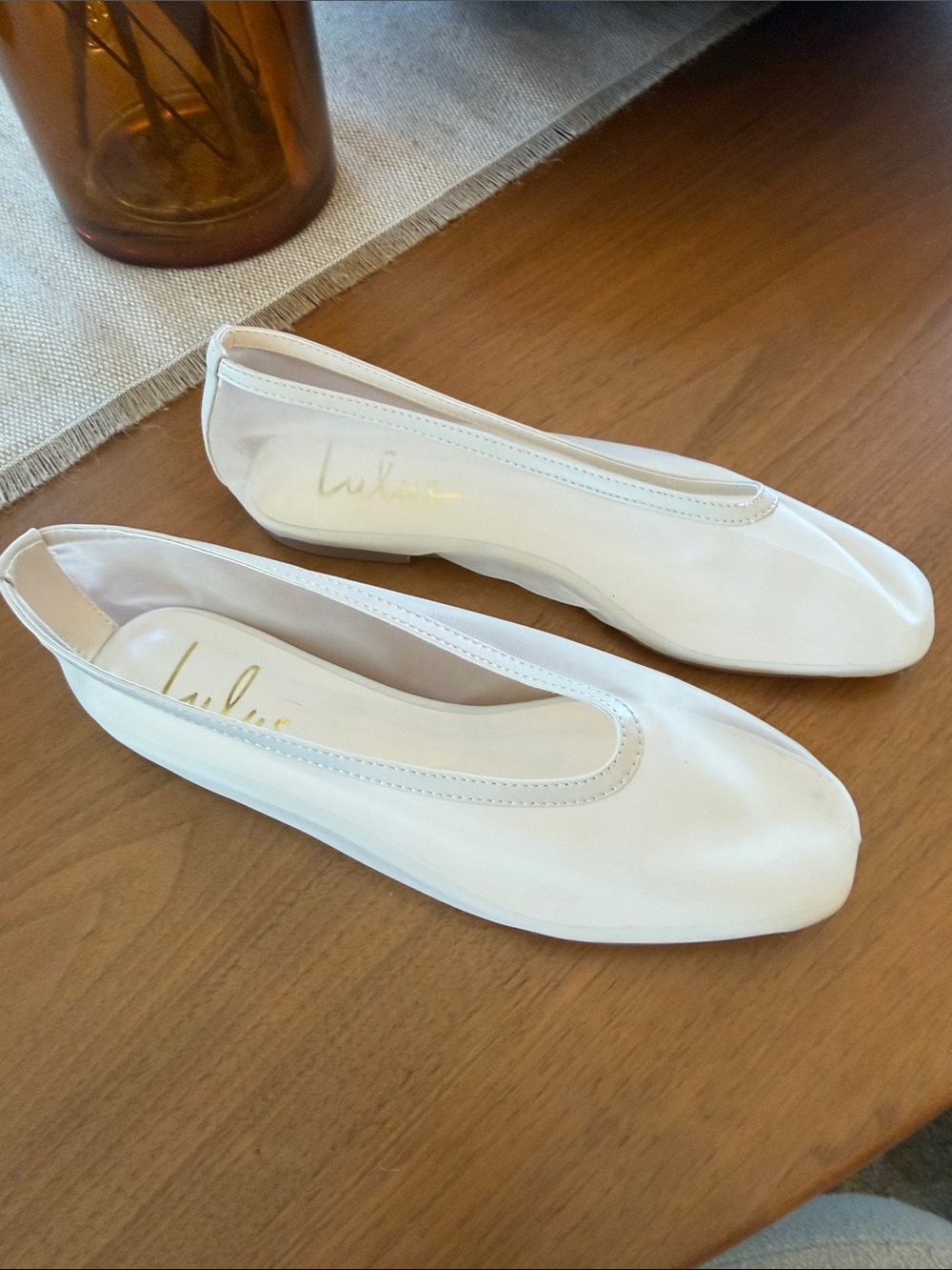 Lulu’s Mesh Sheer Nude/Beige Slip-On Ballet Flats